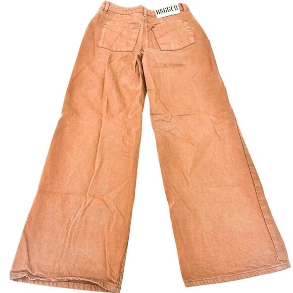 Ragged Priest Wide Leg Brown Denim Zip Up Jeans Size 24 - Picture 3 of 9
